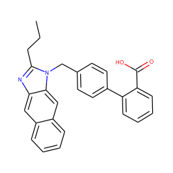 CCCc1nc2cc3ccccc3cc2n1Cc1ccc(-c2ccccc2C(=O)O)cc1 ZINC000058563836