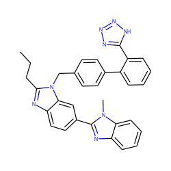 CCCc1nc2ccc(-c3nc4ccccc4n3C)cc2n1Cc1ccc(-c2ccccc2-c2nnn[nH]2)cc1 ZINC000013732075