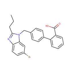 CCCc1nc2ccc(Br)cc2n1Cc1ccc(-c2ccccc2C(=O)O)cc1 ZINC000058590505