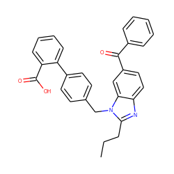 CCCc1nc2ccc(C(=O)c3ccccc3)cc2n1Cc1ccc(-c2ccccc2C(=O)O)cc1 ZINC000058568368