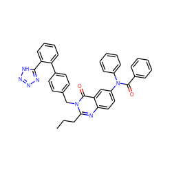 CCCc1nc2ccc(N(C(=O)c3ccccc3)c3ccccc3)cc2c(=O)n1Cc1ccc(-c2ccccc2-c2nnn[nH]2)cc1 ZINC000029249478