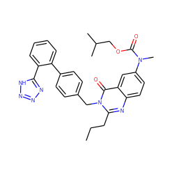 CCCc1nc2ccc(N(C)C(=O)OCC(C)C)cc2c(=O)n1Cc1ccc(-c2ccccc2-c2nnn[nH]2)cc1 ZINC000026944551