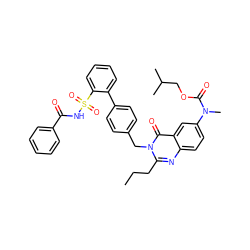 CCCc1nc2ccc(N(C)C(=O)OCC(C)C)cc2c(=O)n1Cc1ccc(-c2ccccc2S(=O)(=O)NC(=O)c2ccccc2)cc1 ZINC000027874294