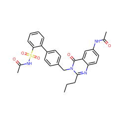 CCCc1nc2ccc(NC(C)=O)cc2c(=O)n1Cc1ccc(-c2ccccc2S(=O)(=O)NC(C)=O)cc1 ZINC000027988247