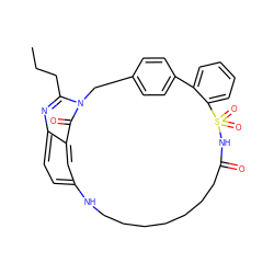 CCCc1nc2ccc3cc2c(=O)n1Cc1ccc(cc1)-c1ccccc1S(=O)(=O)NC(=O)CCCCCCCN3 ZINC000028013656