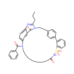 CCCc1nc2ccc3cc2c(=O)n1Cc1ccc(cc1)-c1ccccc1S(=O)(=O)NC(=O)CCCCCCCN3C(=O)c1ccccc1 ZINC000028091370