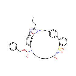 CCCc1nc2ccc3cc2c(=O)n1Cc1ccc(cc1)-c1ccccc1S(=O)(=O)NC(=O)CCCCCN3C(=O)OCc1ccccc1 ZINC000003843021