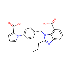 CCCc1nc2cccc(C(=O)O)c2n1Cc1ccc(-n2cccc2C(=O)O)cc1 ZINC000028885530