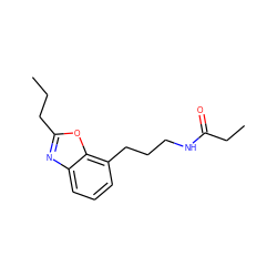 CCCc1nc2cccc(CCCNC(=O)CC)c2o1 ZINC000027210363