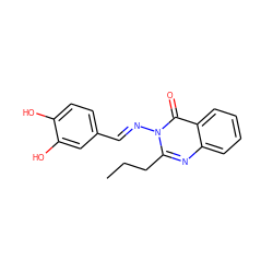 CCCc1nc2ccccc2c(=O)n1/N=C/c1ccc(O)c(O)c1 ZINC000000545675