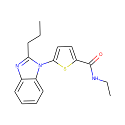 CCCc1nc2ccccc2n1-c1ccc(C(=O)NCC)s1 ZINC000169701603