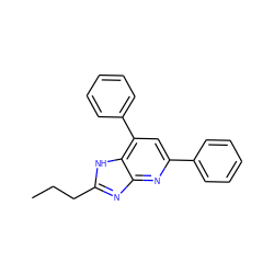 CCCc1nc2nc(-c3ccccc3)cc(-c3ccccc3)c2[nH]1 ZINC000028603974