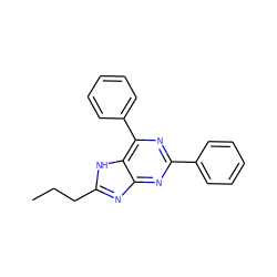 CCCc1nc2nc(-c3ccccc3)nc(-c3ccccc3)c2[nH]1 ZINC000013686538