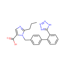 CCCc1ncc(C(=O)O)n1Cc1ccc(-c2ccccc2-c2nnn[nH]2)cc1 ZINC000013745651