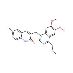 CCCc1ncc(Cc2cc3cc(C)ccc3[nH]c2=O)c2cc(OC)c(OC)cc12 ZINC000145156399