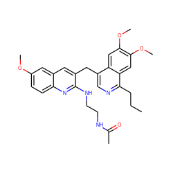 CCCc1ncc(Cc2cc3cc(OC)ccc3nc2NCCNC(C)=O)c2cc(OC)c(OC)cc12 ZINC000148624657