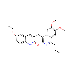 CCCc1ncc(Cc2cc3cc(OCC)ccc3[nH]c2=O)c2cc(OC)c(OC)cc12 ZINC000205647715