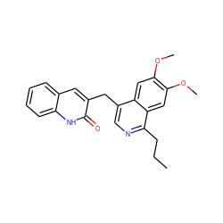 CCCc1ncc(Cc2cc3ccccc3[nH]c2=O)c2cc(OC)c(OC)cc12 ZINC000145105686