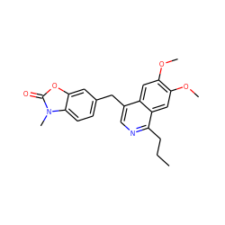 CCCc1ncc(Cc2ccc3c(c2)oc(=O)n3C)c2cc(OC)c(OC)cc12 ZINC001772596331