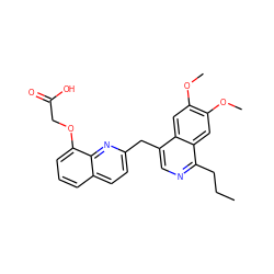 CCCc1ncc(Cc2ccc3cccc(OCC(=O)O)c3n2)c2cc(OC)c(OC)cc12 ZINC000145096646