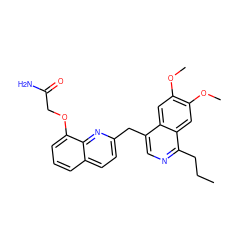 CCCc1ncc(Cc2ccc3cccc(OCC(N)=O)c3n2)c2cc(OC)c(OC)cc12 ZINC000145083738