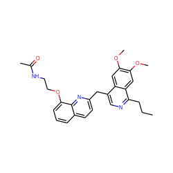 CCCc1ncc(Cc2ccc3cccc(OCCNC(C)=O)c3n2)c2cc(OC)c(OC)cc12 ZINC000148613451