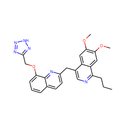 CCCc1ncc(Cc2ccc3cccc(OCc4nn[nH]n4)c3n2)c2cc(OC)c(OC)cc12 ZINC000205663191