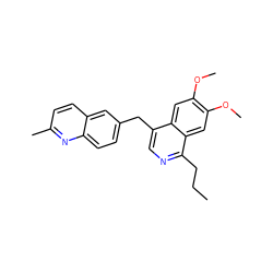 CCCc1ncc(Cc2ccc3nc(C)ccc3c2)c2cc(OC)c(OC)cc12 ZINC000145101518