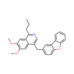 CCCc1ncc(Cc2ccc3oc4ccccc4c3c2)c2cc(OC)c(OC)cc12 ZINC000205655668