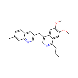 CCCc1ncc(Cc2cnc3cc(C)ccc3c2)c2cc(OC)c(OC)cc12 ZINC000145152406