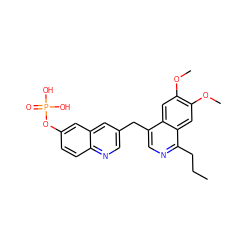 CCCc1ncc(Cc2cnc3ccc(OP(=O)(O)O)cc3c2)c2cc(OC)c(OC)cc12 ZINC000145105063