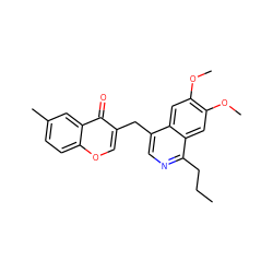 CCCc1ncc(Cc2coc3ccc(C)cc3c2=O)c2cc(OC)c(OC)cc12 ZINC000145124281