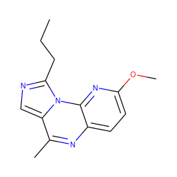 CCCc1ncc2c(C)nc3ccc(OC)nc3n12 ZINC000049049222