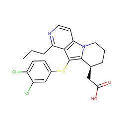 CCCc1nccc2c1c(Sc1ccc(Cl)c(Cl)c1)c1n2CCC[C@H]1CC(=O)O ZINC000040937241