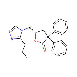 CCCc1nccn1C[C@@H]1CC(c2ccccc2)(c2ccccc2)C(=O)O1 ZINC000000599225