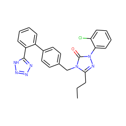 CCCc1nn(-c2ccccc2Cl)c(=O)n1Cc1ccc(-c2ccccc2-c2nnn[nH]2)cc1 ZINC000013832655