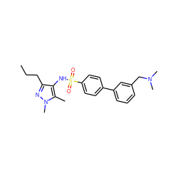 CCCc1nn(C)c(C)c1NS(=O)(=O)c1ccc(-c2cccc(CN(C)C)c2)cc1 ZINC000199942879