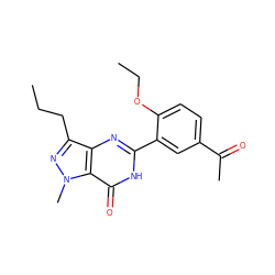 CCCc1nn(C)c2c(=O)[nH]c(-c3cc(C(C)=O)ccc3OCC)nc12 ZINC000014955547