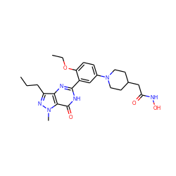 CCCc1nn(C)c2c(=O)[nH]c(-c3cc(N4CCC(CC(=O)NO)CC4)ccc3OCC)nc12 ZINC000224511721