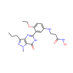 CCCc1nn(C)c2c(=O)[nH]c(-c3cc(NCCC(=O)NO)ccc3OCC)nc12 ZINC000224521812