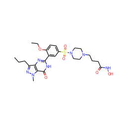 CCCc1nn(C)c2c(=O)[nH]c(-c3cc(S(=O)(=O)N4CCN(CCCC(=O)NO)CC4)ccc3OCC)nc12 ZINC000224531238