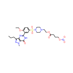 CCCc1nn(C)c2c(=O)[nH]c(-c3cc(S(=O)(=O)N4CCN(CCOC(=O)CCCO[N+](=O)[O-])CC4)ccc3OCC)nc12 ZINC000042834368