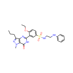 CCCc1nn(C)c2c(=O)[nH]c(-c3cc(S(=O)(=O)NCCNc4ccccc4)ccc3OCC)nc12 ZINC000040956604