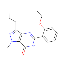 CCCc1nn(C)c2c(=O)[nH]c(-c3ccccc3OCC)nc12 ZINC000008855176