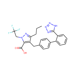 CCCc1nn(CC(F)(F)F)c(C(=O)O)c1Cc1ccc(-c2ccccc2-c2nnn[nH]2)cc1 ZINC000000834065