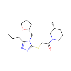 CCCc1nnc(SCC(=O)N2CCC[C@@H](C)C2)n1C[C@H]1CCCO1 ZINC000001355892