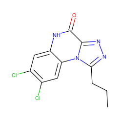 CCCc1nnc2c(=O)[nH]c3cc(Cl)c(Cl)cc3n12 ZINC000000007116