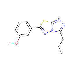 CCCc1nnc2sc(-c3cccc(OC)c3)nn12 ZINC000006746902