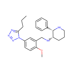 CCCc1nnnn1-c1ccc(OC)c(CN[C@H]2CCCN[C@H]2c2ccccc2)c1 ZINC000025975821