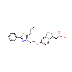 CCCc1oc(-c2ccccc2)nc1CCOc1ccc2c(c1)CC[C@H]2CC(=O)O ZINC000028952019